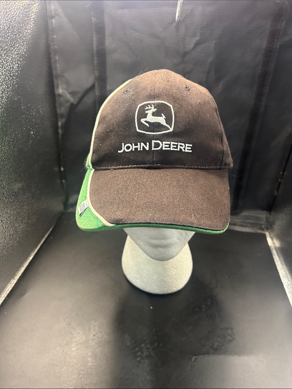John Deere Black and Green Embroidered Logo Cap